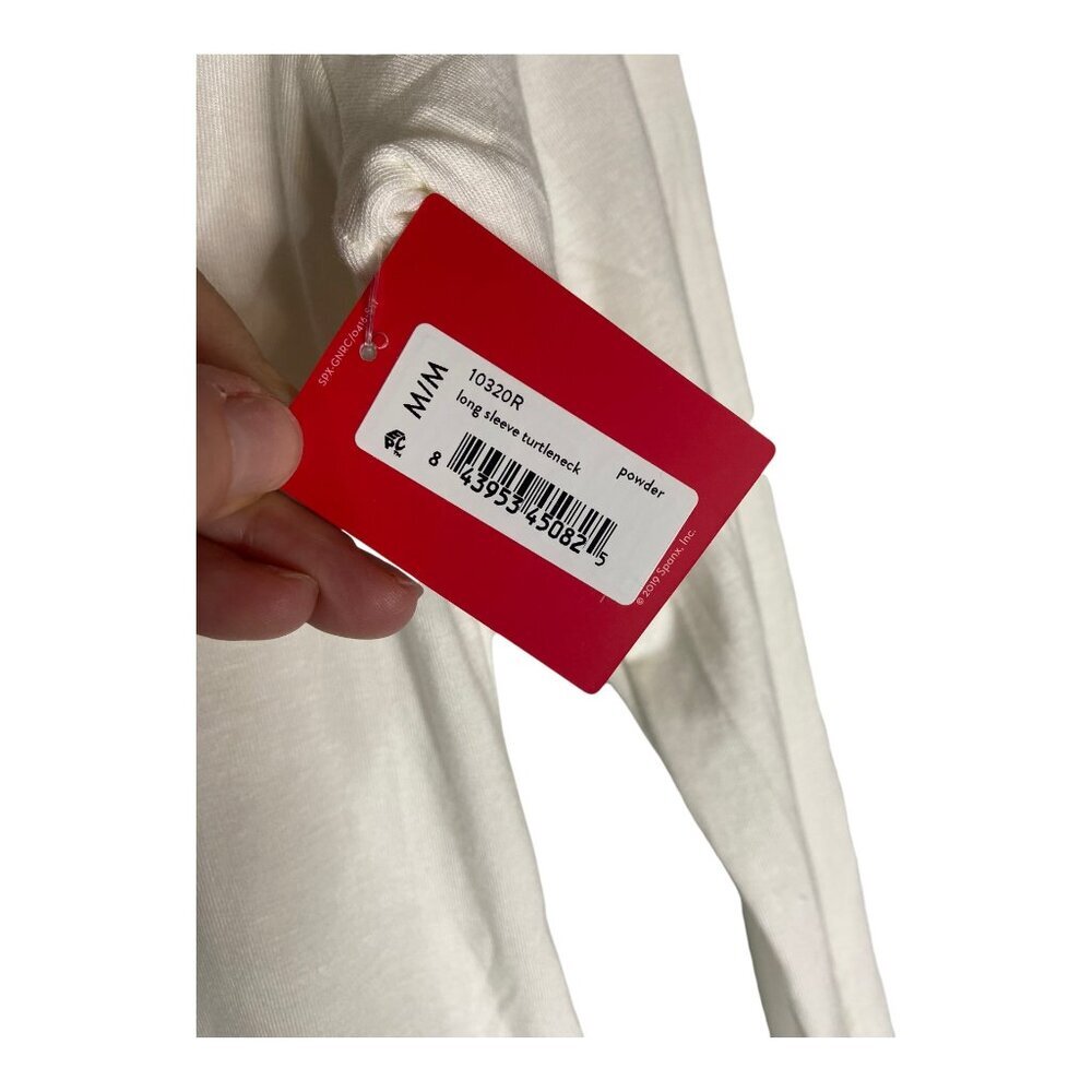 NWT SPANX Long-Sleeve Turtleneck Top Powder-sz Medium - Picture 4 of 8